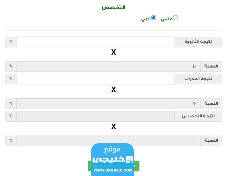 موقع حاسبة النسبة الموزونة للثانوي في السعودية 1445