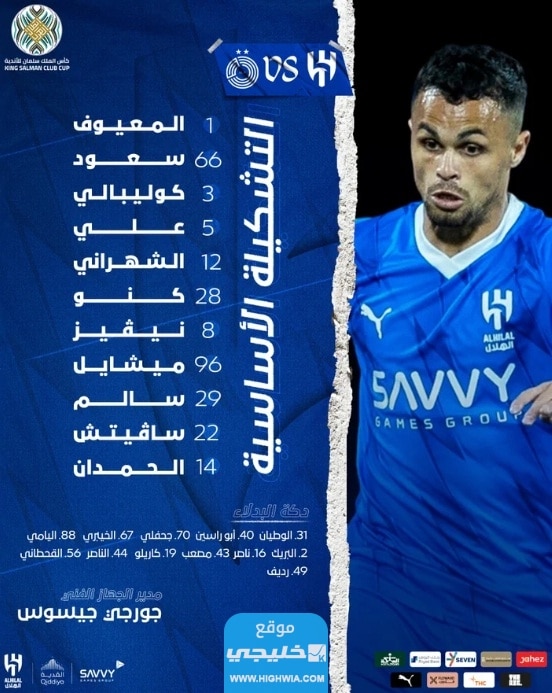 رسميا.. تشكيلة الهلال ضد الوداد في بطولة كأس الملك سلمان للأندية 2023