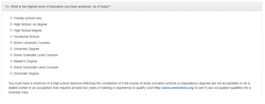 التسجيل في الهجرة العشوائية الى أمريكا