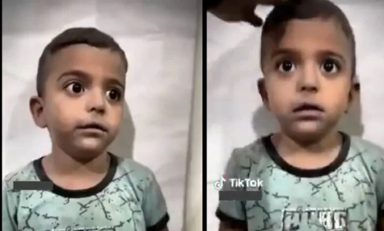 رابط مقطع الطفل الفلسطيني الخائف من القصف كامل 