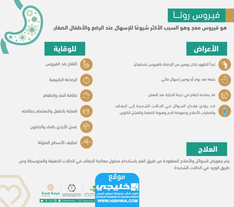 فيروس روتا يظهر في السعودية.. ومدينة الملك سعود الطبية تصدر تحذيرًا عاجلًا