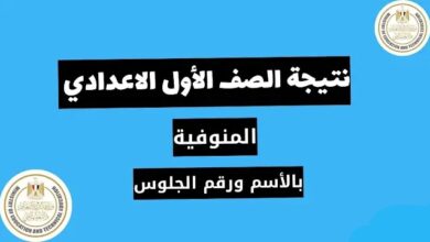 من هنا.. نتيجة الصف الأول الإعدادي برقم الجلوس والاسم محافظة المنوفية 2024 رابط بوابة التعليم الاساسي