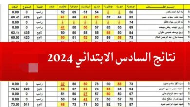 الاستعلام عن نتائج السادس الابتدائي الرصافة 3