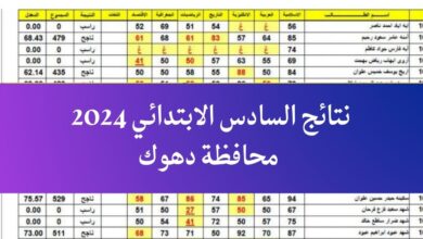 رابط نتائج السادس الابتدائي دهوك