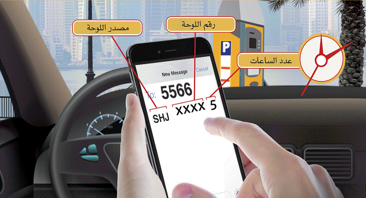 حجز مواقف السيارات عن طريق الرسائل النصية