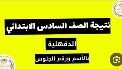 نتائج الصف السادس الابتدائي محافظة الدقهلية