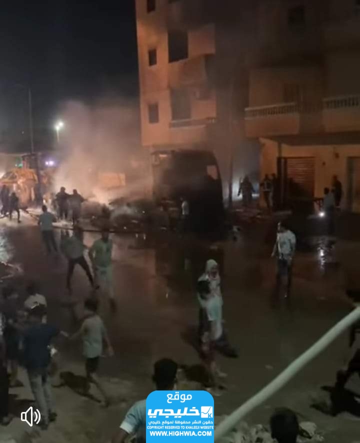 حريق جامعة سيناء في العريش